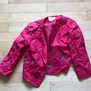 Hot pink Leather Jacket
